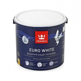 Tikkurila Euro White (2,7 л., 9 л.) Краска для потолка