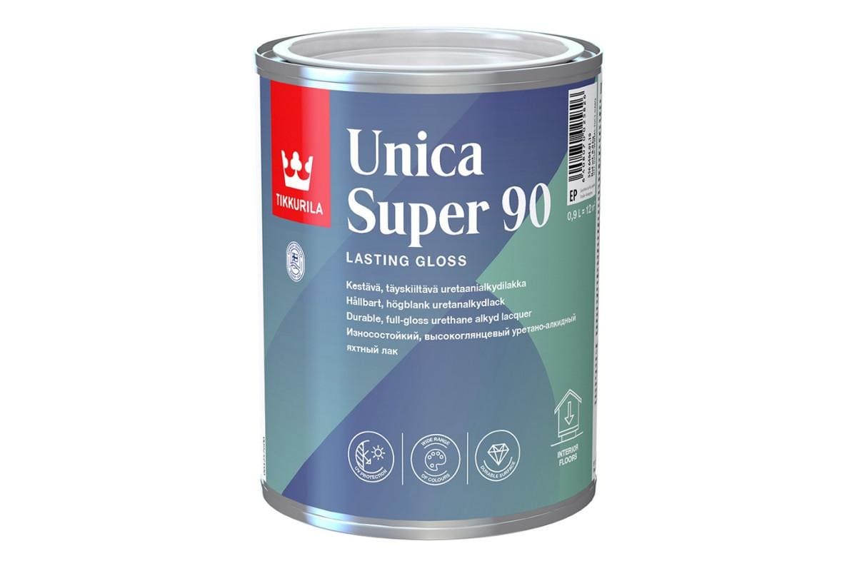 Tikkurila Unica Super 90 (0,9 л., 2,7 л., 9 л.) Лак алкидный.